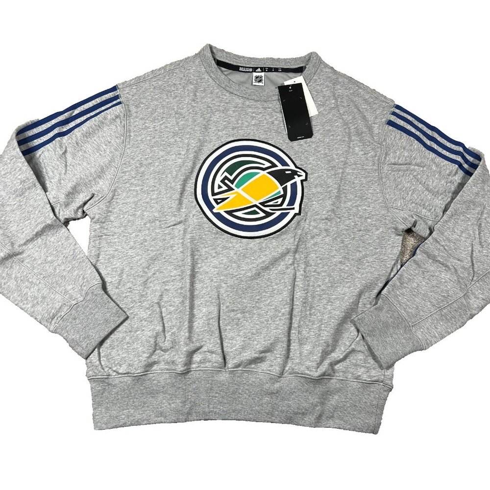 Adidas Mens Medium Heather Gray California Golden Seals Hockey Sweatshirt NWT